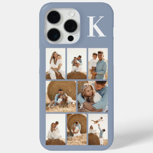 モダンな8枚の写真 ダスティブルー Case-Mate iPhoneケース (裏面)