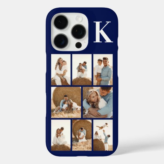 モダンな8枚の写真 ネイビーブルー Case-Mate iPhoneケース (裏面)