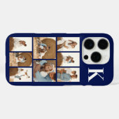 モダンな8枚の写真 ネイビーブルー Case-Mate iPhoneケース (裏面 (横))