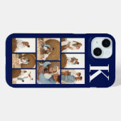 モダンな8枚の写真 ネイビーブルー Case-Mate iPhoneケース (裏面 (横))