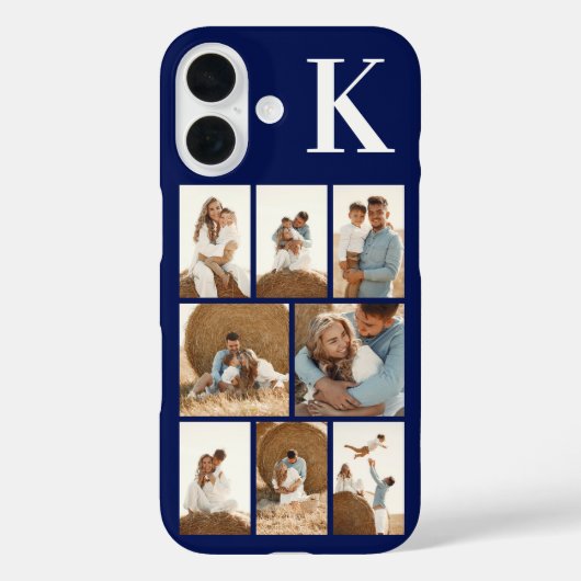 モダンな8枚の写真 ネイビーブルー Case-Mate iPhoneケース (裏面)
