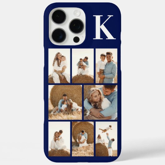 モダンな8枚の写真 ネイビーブルー Case-Mate iPhoneケース (裏面)