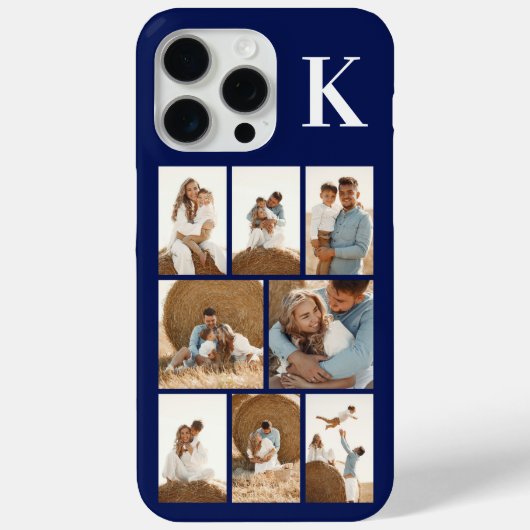 モダンな8枚の写真 ネイビーブルー Case-Mate iPhoneケース (裏面)