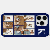 モダンな8枚の写真 ネイビーブルー Case-Mate iPhoneケース (裏面 (横))