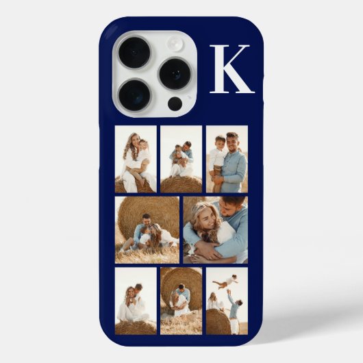モダンな8枚の写真 ネイビーブルー Case-Mate iPhoneケース (裏面)