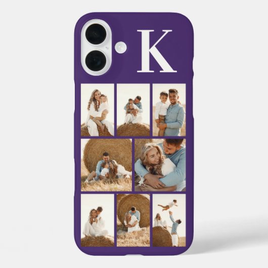 モダンな8枚の写真 パープル Case-Mate iPhoneケース (裏面)