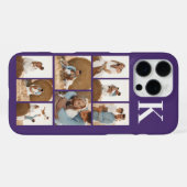 モダンな8枚の写真 パープル iPhoneケース (裏面横)