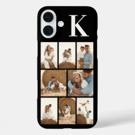 モダンな8枚の写真 ブラック iPhone 16 PLUSケース