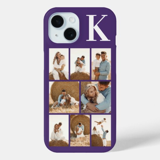 モダンな8枚の写真 紫 Case-Mate iPhoneケース (裏面)