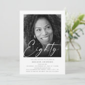 モダンな80歳の誕生日パーティー招待状 招待状 (スタンド正面)