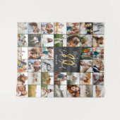 モダンな80歳の誕生日マルチフォト タペストリー (正面(横))