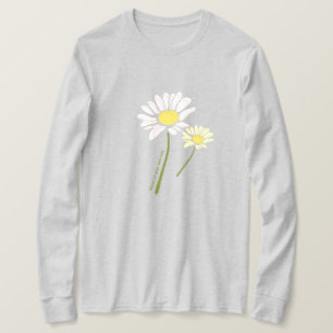 モダンな「あなたらしく咲こう」フラワースケッチTシャツ Tシャツ