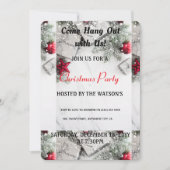 モダンな「おいでよ、遊ぼう」サンタクロースのクリスマスパーティ 招待状 (正面)