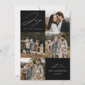 モダンな「ジョイ・トゥ・ザ・ワールド」ブラック5枚写真 シーズンカード (正面)