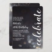 モダンな《写真》ぼけ味ライト誕生日のパーティの招待状 招待状 (正面/裏面)