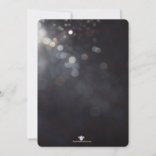 モダンな《写真》ぼけ味ライト誕生日のパーティの招待状 招待状 (裏面)