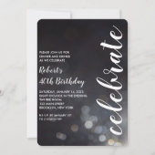 モダンな《写真》ぼけ味ライト誕生日のパーティの招待状 招待状 (正面)
