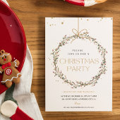 モダンな「遊びにおいで」サンタクロースのクリスマスパーティー 招待状