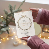 モダンな「遊びにおいで」サンタクロースのクリスマスパーティー 招待状