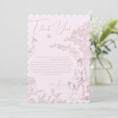 モダンな Chic な トワ・ド・ジュイ ピクニック ブライダルシャワー サンキューカード (スタンド正面)