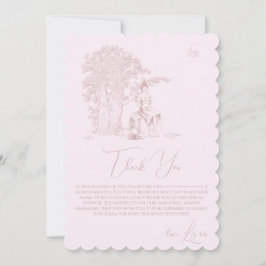 モダンな Chic な Toile de Jouy ピクニック ブライダルシャワー サンキューカード