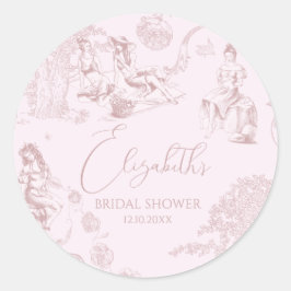 モダンな Chic トワル ド ジュイ ピクニック ブライダル シャワー ラウンドシール