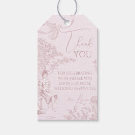 モダンな Chic Toile de Jouy ピクニック ブライダルシャワー ギフトタグ