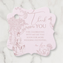 モダンな Chic Toile de Jouy ピクニック ブライダルシャワー フェイバータグ