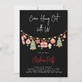 モダンな「Come Hang Out」サンタクロース クリスマスパーティー 招待状 (正面)