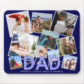 モダンな「DAD We Love You」フォトコラージュ マウスパッド (正面)