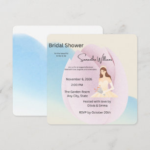 モダンな「Elegant Pastel Bridal Shower Invitation – Mod