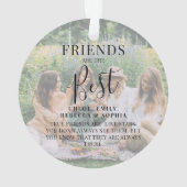 モダンな「FRIENDS(友達)」が最高のフォトクリスマスオーナメント オーナメント (裏面)