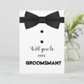 モダンな groom へのお誘い ボウ ブラシ スクリプトのリクエスト 招待状 (スタンド正面)