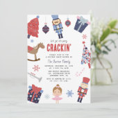 モダンな Let's Get This Party Crackin' ホリデーパーティー 招待状 (スタンド正面)