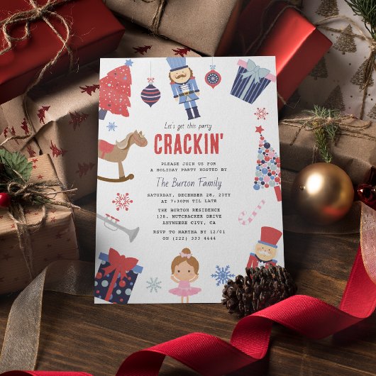 モダンな Let's Get This Party Crackin' ホリデーパーティー 招待状