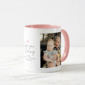 モダンな「Love you Granny」2枚の写真入り マグカップ (正面右)