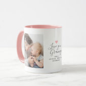 モダンな「Love you Granny」2枚の写真入り マグカップ (正面左)