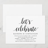 モダンな rustic かわいいブラックスクリプト、ウェディングエロープメント 招待状 (正面/裏面)