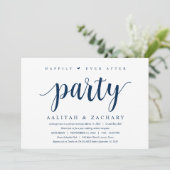 モダンな rustic かわいい ネイビーブルー, 結婚式の秘密の誓い（アフター結婚式） 招待状 (スタンド正面)