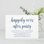 モダンな rustic かわいい ネイビーブルー, 結婚式の秘密の誓い(アロンエープメント) 招待状 (スタンド正面)