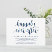 モダンな rustic かわいい ネイビーブルー, 結婚式の秘密結婚式 招待状 (スタンド正面)