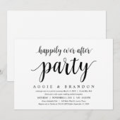 モダンな rustic かわいい ブラック スクリプト, 結婚式の秘密結婚式 招待状 (正面/裏面)