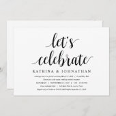 モダンな rustic かわいい ブラック スクリプト, 結婚式の秘密結婚 招待状 (正面/裏面)