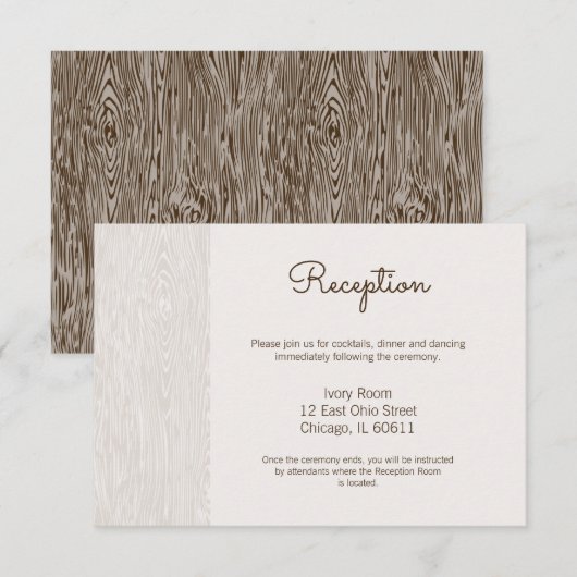 モダンな rustic ウッドグレイン 結婚式 披露宴 カード (正面/裏面)