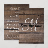 モダンな rustic ウッド セーブ・ザ・デートのお知らせ セーブザデート (正面/裏面)
