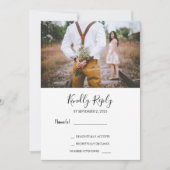 モダンな rustic エレガントな写真 RSVP ウェディング 招待状 (正面)