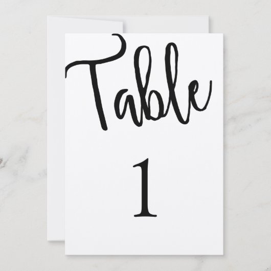 モダンな rustic テーブルナンバー。クラフトウェディング。シンプル 招待状 (正面)