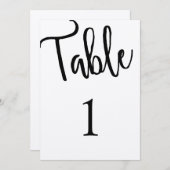 モダンな rustic テーブルナンバー。クラフト結婚式。シンプル 招待状 (正面/裏面)