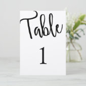 モダンな rustic テーブル番号。クラフト結婚式。シンプル 招待状 (スタンド正面)