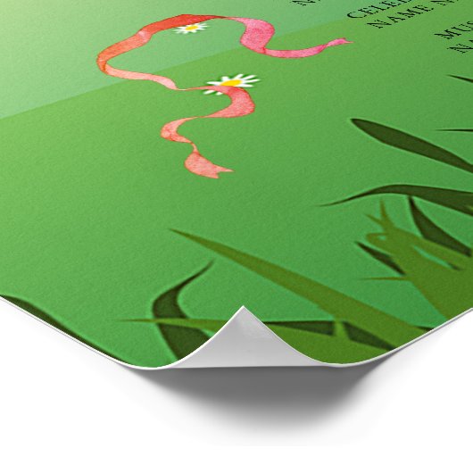 モダンな rustic フェスティバル ウェディングプログラム Wedfest ポスター (角)